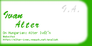 ivan alter business card